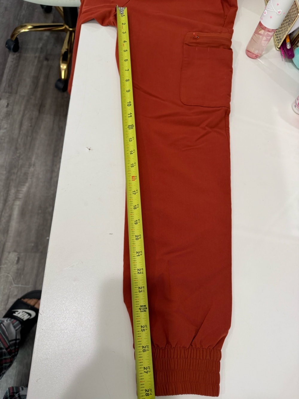 FIGS Technical Collection Jogger Scrub Pants XS Burnt Orange Elastic Waist Cargo - Picture 10 of 11